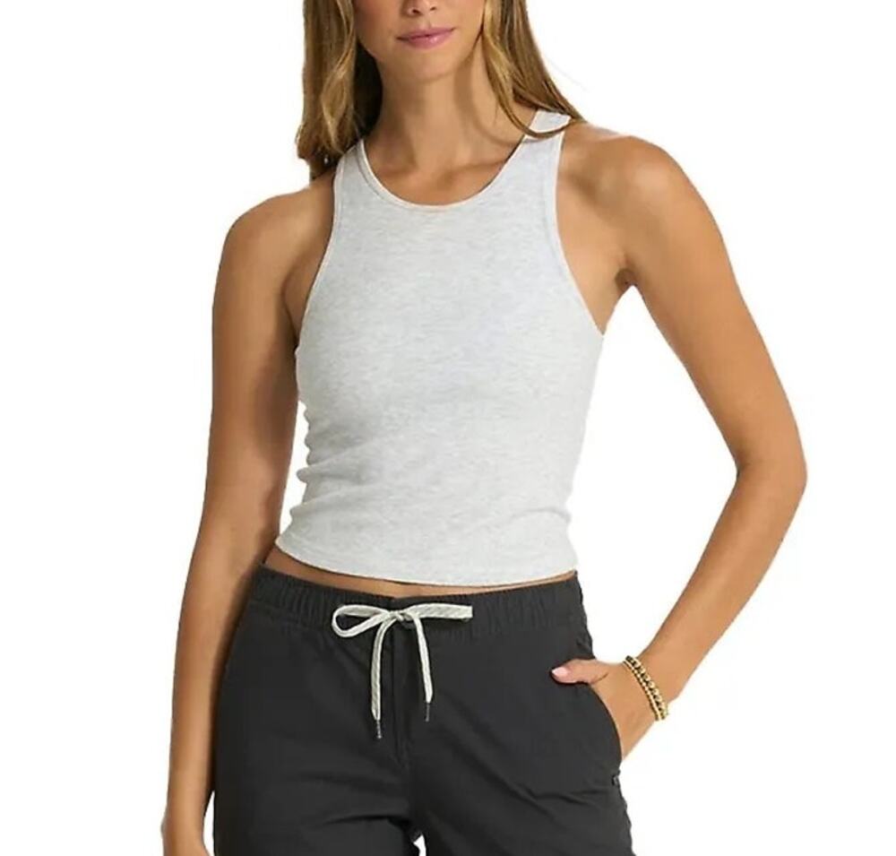 Vuori Pose Plyo Sleeveless Built-in Bra Tank Top Heathered Gray Small